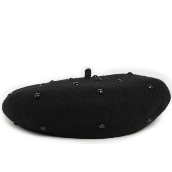 kate spade Accessories - Kate Spade New York Diamante imitation pearl wool beret
